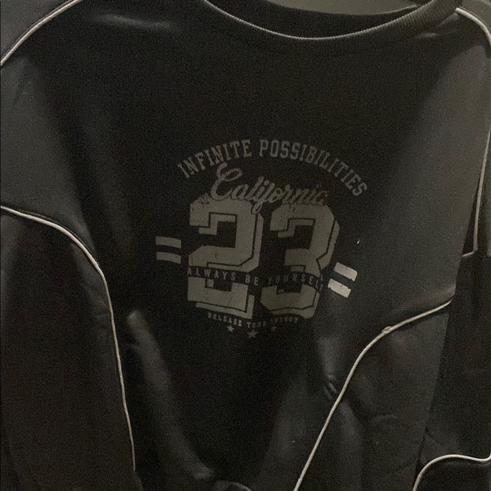 NFINITY Black Crewneck Sweater with Varsity Design